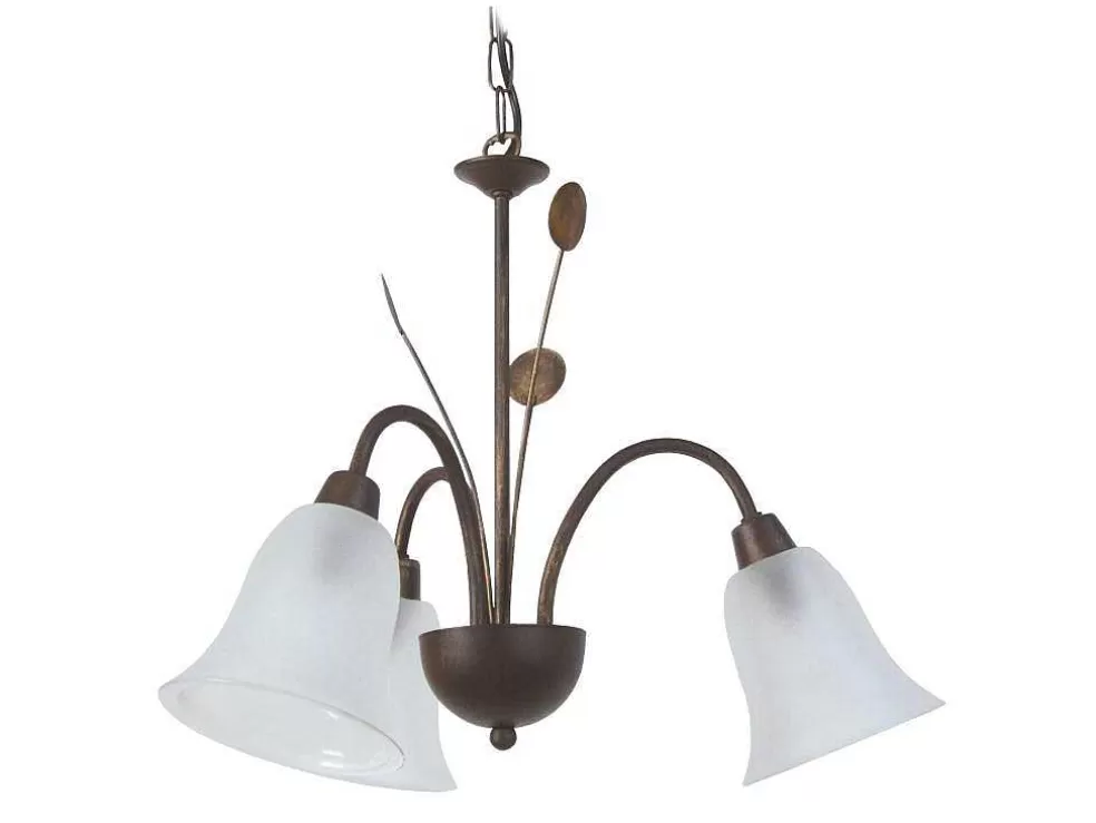 TOSEL Lustre Lustralia Vidro Braco Dourado D56 X H80 Cm* Lustre