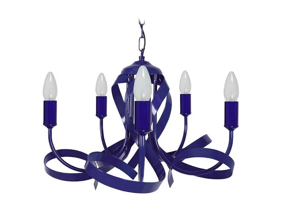 TOSEL Lustre Monaco Lampada Decorativa Braco Azul-Marinho D52 X H70 Cm* Lustre