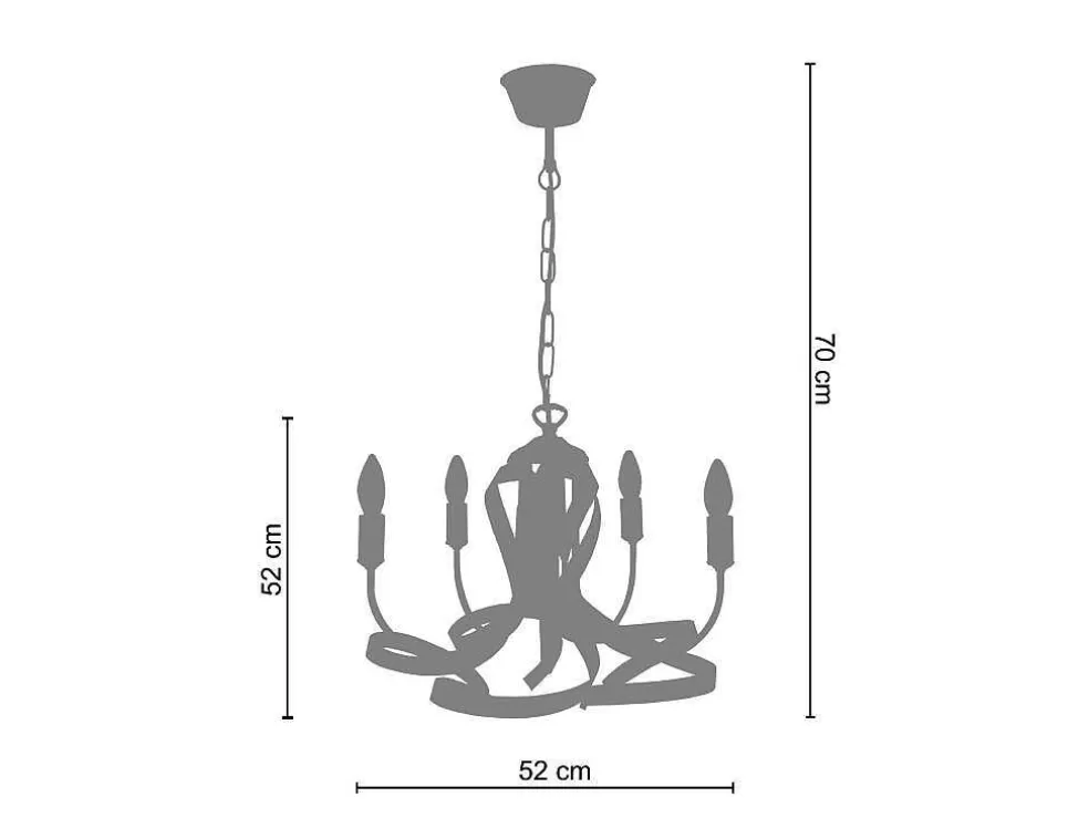 TOSEL Lustre Monaco Lampada Decorativa Braco Castanha D52 X H70 Cm* Lustre