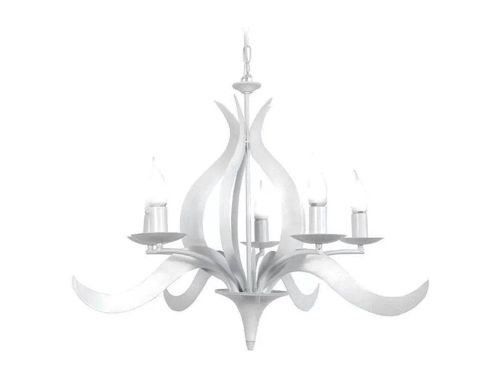 TOSEL Lustre Palm Lampada Decorativa Braco Branco D70 X H100 Cm* Lustre