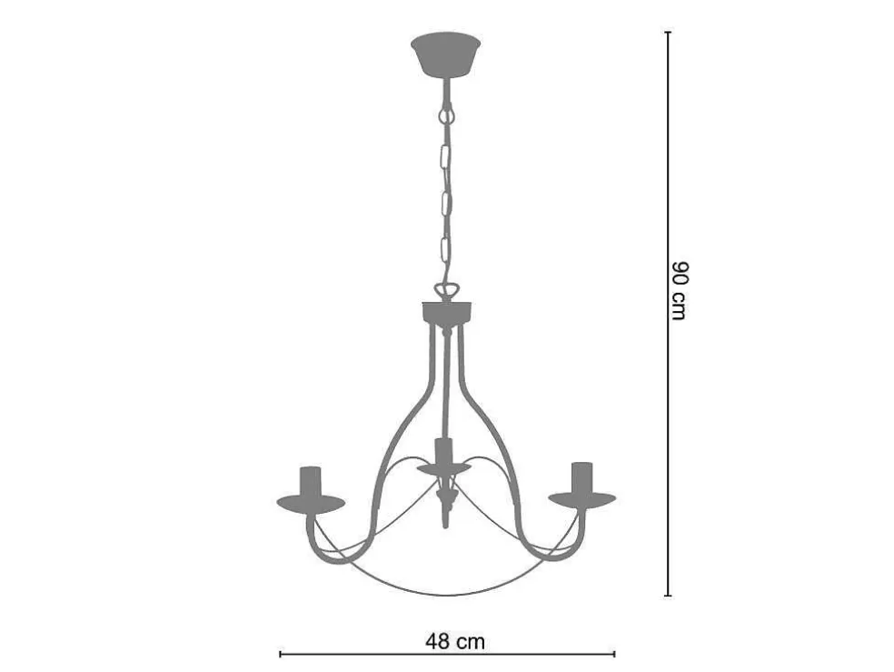 TOSEL Lustre Pampilles Lampada Decorativa Abaulado Carmim D44 X H80 Cm* Lustre