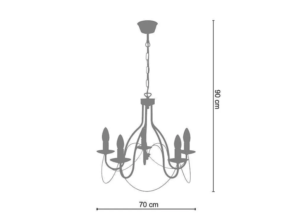 TOSEL Lustre Pampilles Lampada Decorativa Abaulado Claro D24 X H46 Cm* Lustre