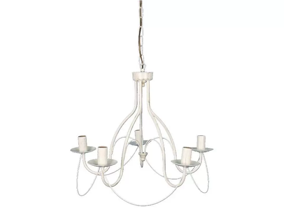 TOSEL Lustre Pampilles Lampada Decorativa Abaulado Claro D24 X H46 Cm* Lustre