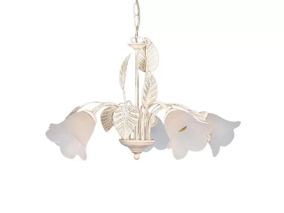 TOSEL Lustre Pampilles Lampada Decorativa Abaulado Vermelho D24 X H46 Cm* Lustre