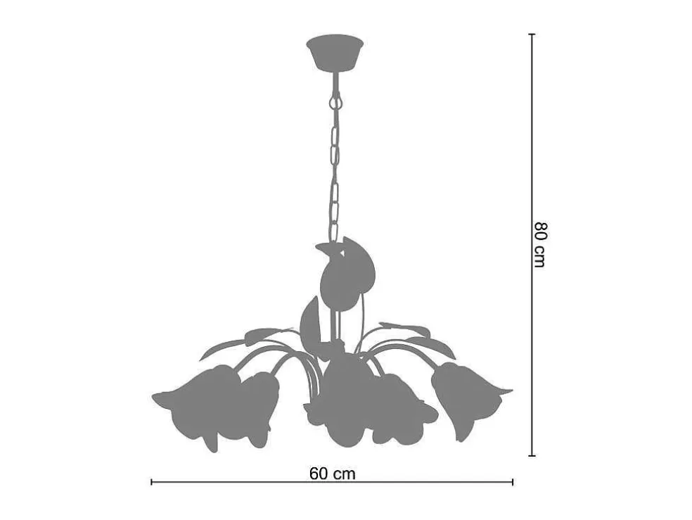 TOSEL Lustre Pampilles Lampada Decorativa Braco Roxo D60 X H90 Cm* Lustre