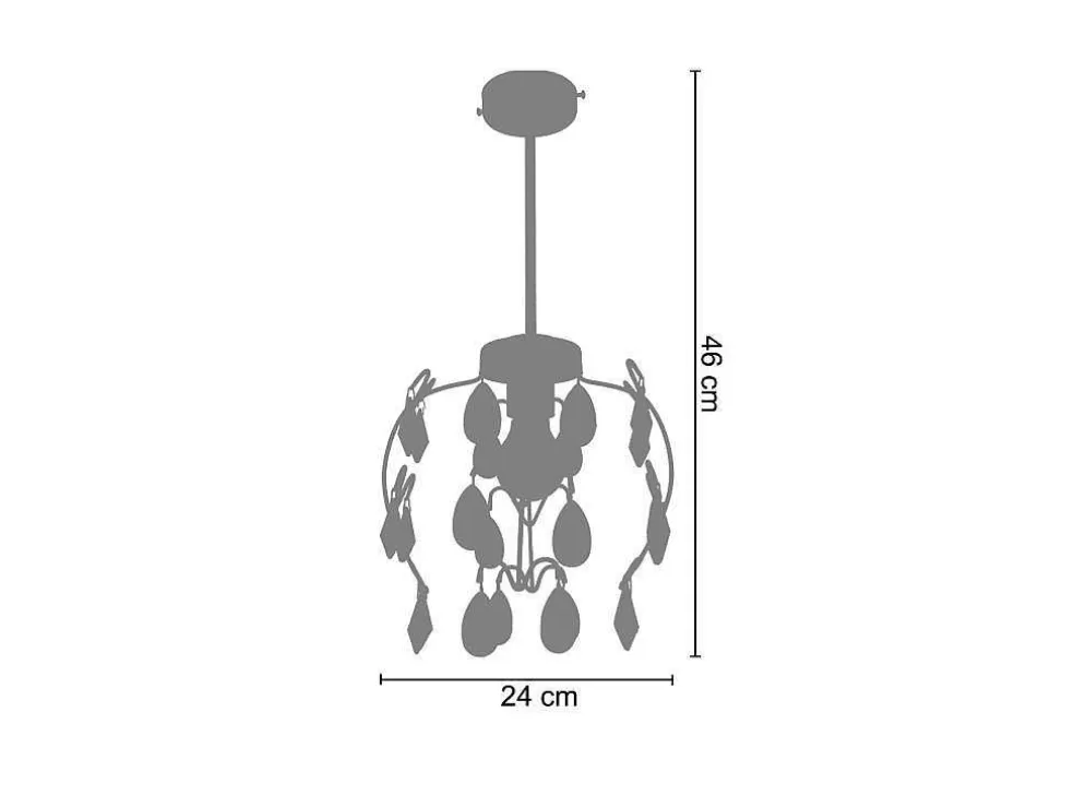 TOSEL Lustre Tulipano Vidro Braco Ambar D60 X H80 Cm* Lustre