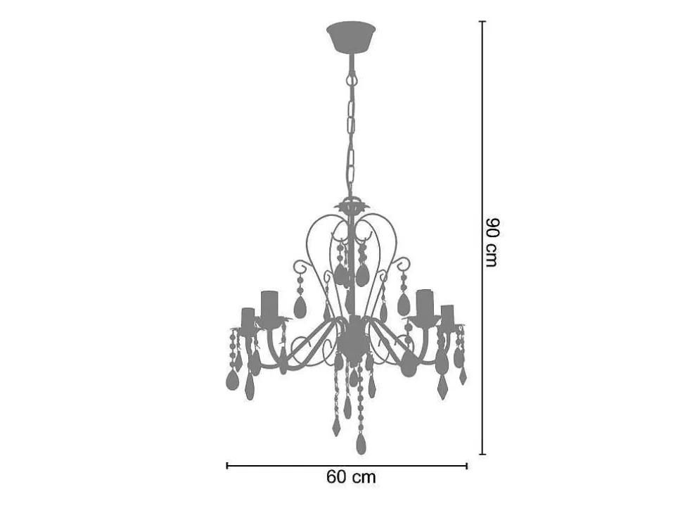TOSEL Lustre Tulipano Vidro Braco Anis D60 X H80 Cm* Lustre