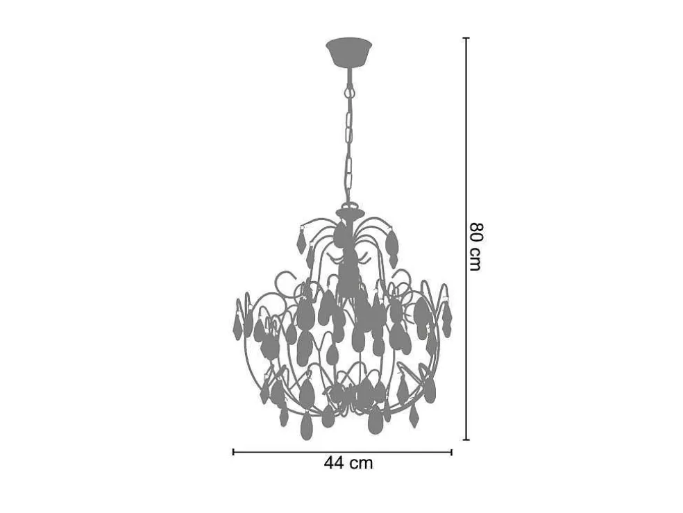 TOSEL Lustre Tulipano Vidro Braco Vermelho D60 X H80 Cm* Lustre