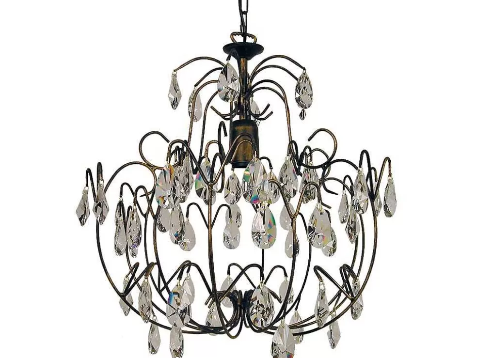 TOSEL Lustre Tulipano Vidro Braco Vermelho D60 X H80 Cm* Lustre