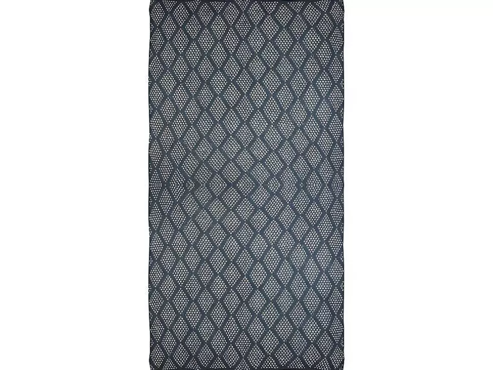 OZAIA Manta Oyace - Acrilico E La - 130 X 170 Cm - Marfim E Azul* Têxtil De Casa