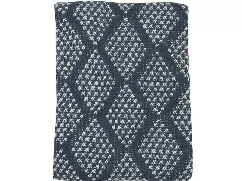 OZAIA Manta Oyace - Acrilico E La - 130 X 170 Cm - Marfim E Azul* Têxtil De Casa