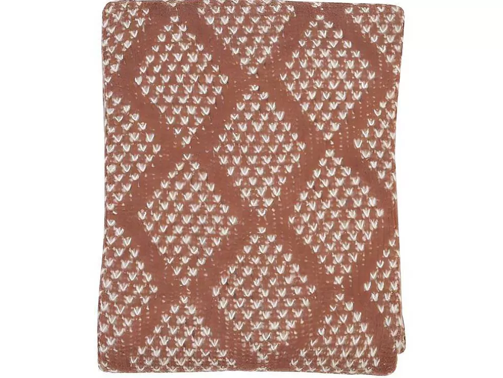 OZAIA Manta Oyace - Acrilico E La - 130 X 170 Cm - Marfim E Vermelho* Têxtil De Casa