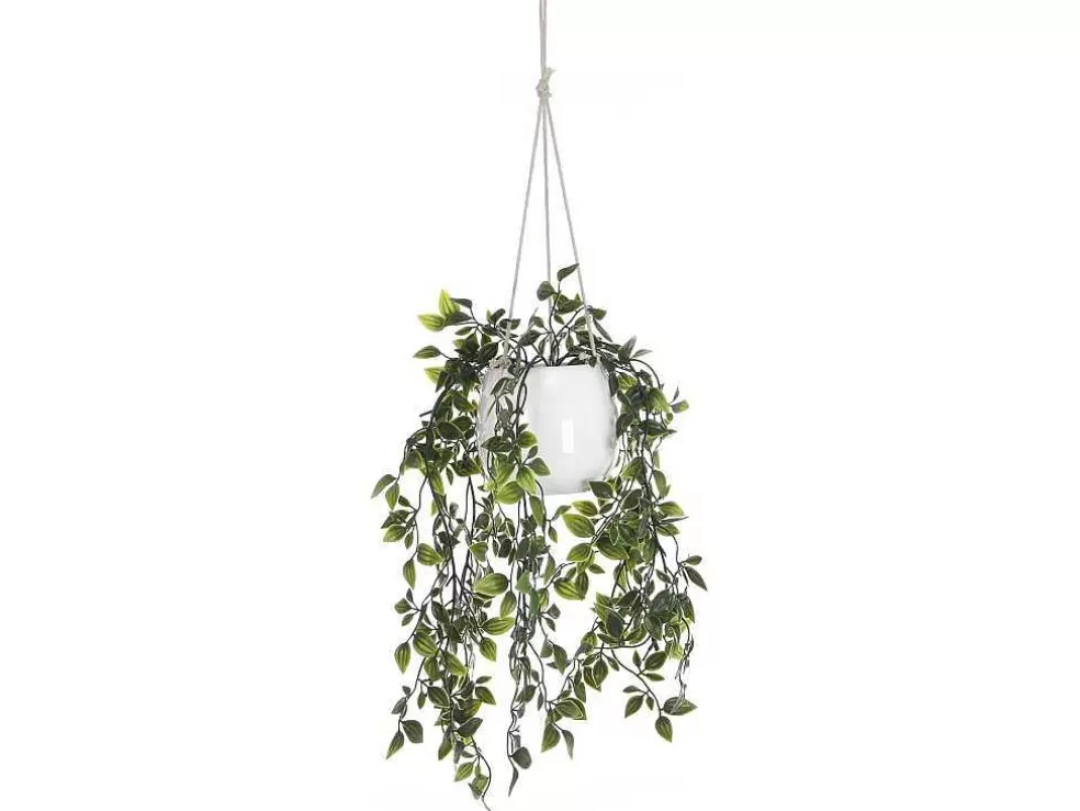 OZAIA Planta Artificial Pendente Com Vaso Em Ceramica A.70 X L.20 Cm Verde - Bahiana* Planta Artificial