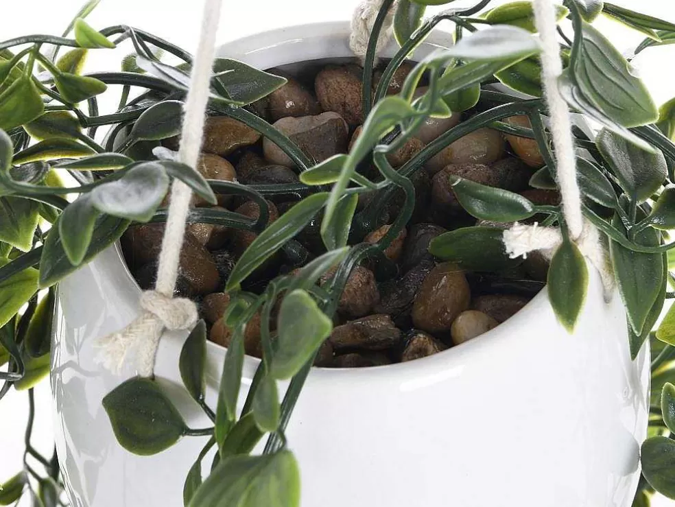 OZAIA Planta Artificial Pendente Com Vaso Em Ceramica A.70 X L.20 Cm Verde - Bahiana* Planta Artificial