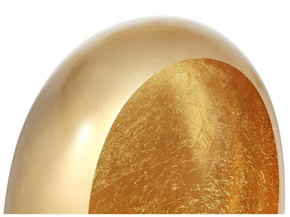 OZAIA Porta-Velas Em Metal C. 26 X A.33 Cm Acabamento Latao E Folhas Douradas, Dourado - Belinni* Castiçais Decorativos E Velas