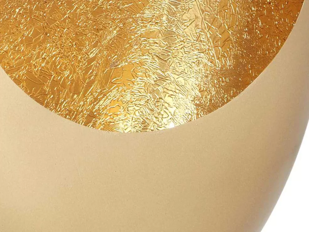 OZAIA Porta-Velas Em Metal C. 26 X A.33 Cm Acabamento Latao E Folhas Douradas, Dourado - Belinni* Castiçais Decorativos E Velas