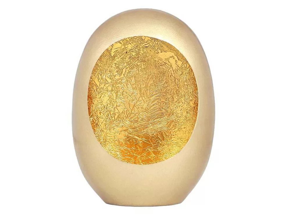 OZAIA Porta-Velas Em Metal C. 26 X A.33 Cm Acabamento Latao E Folhas Douradas, Dourado - Belinni* Castiçais Decorativos E Velas