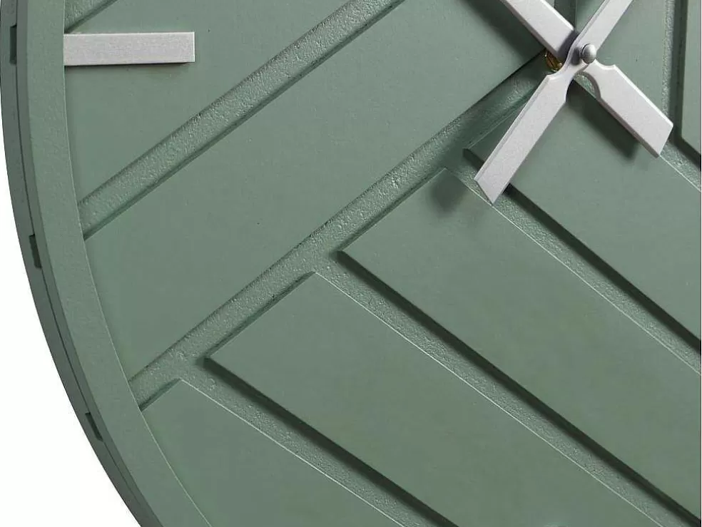 OZAIA Relógio De Parede Contemporaneo D. 50 Cm Verde E Prateado - Herti* Relógio De Parede