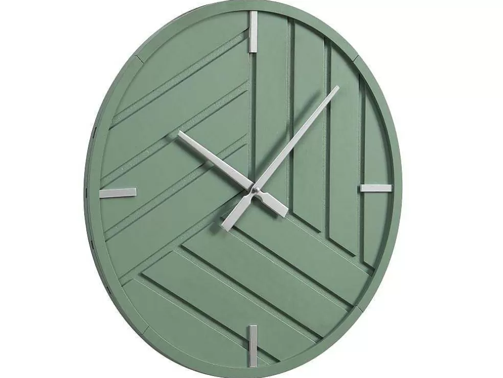 OZAIA Relógio De Parede Contemporaneo D. 50 Cm Verde E Prateado - Herti* Relógio De Parede