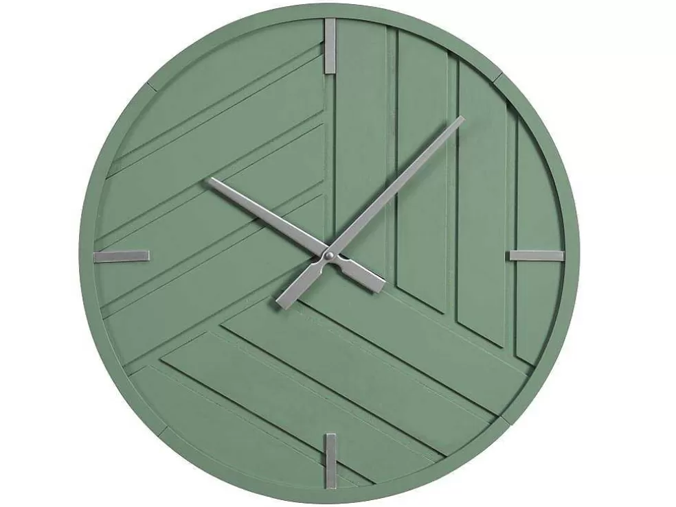 OZAIA Relógio De Parede Contemporaneo D. 50 Cm Verde E Prateado - Herti* Relógio De Parede