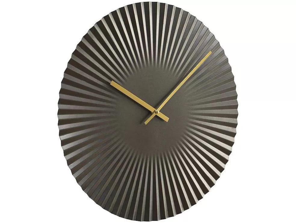 OZAIA Relógio De Parede Design D. 50 Cm Metal Cinza Antracite - Felinar* Relógio De Parede