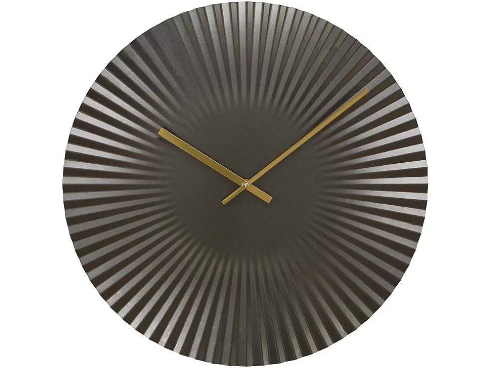OZAIA Relógio De Parede Design D. 50 Cm Metal Cinza Antracite - Felinar* Relógio De Parede