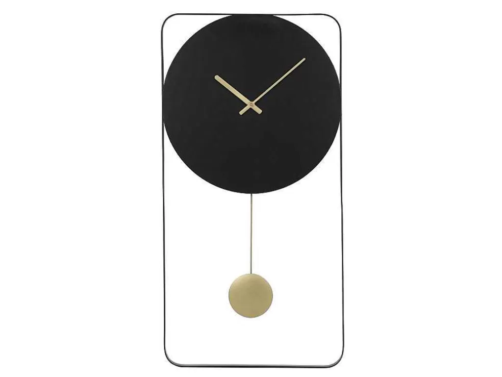 OZAIA Relógio De Parede Em Metal L. 31 X A. 60 Cm Preto E Dourado - Fastina* Relógio De Parede