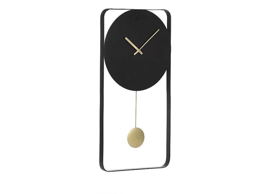 OZAIA Relógio De Parede Em Metal L. 31 X A. 60 Cm Preto E Dourado - Fastina* Relógio De Parede