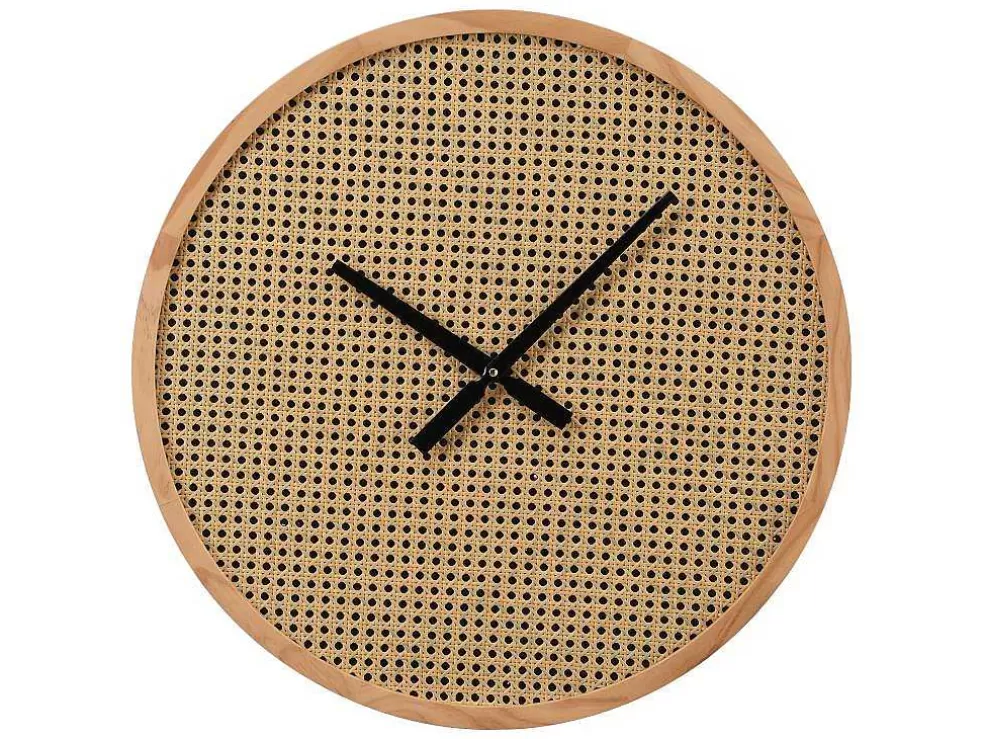 OZAIA Relógio De Parede Em Palhinha D. 60 Cm Mdf E Madeira Natural - Fietra* Relógio De Parede