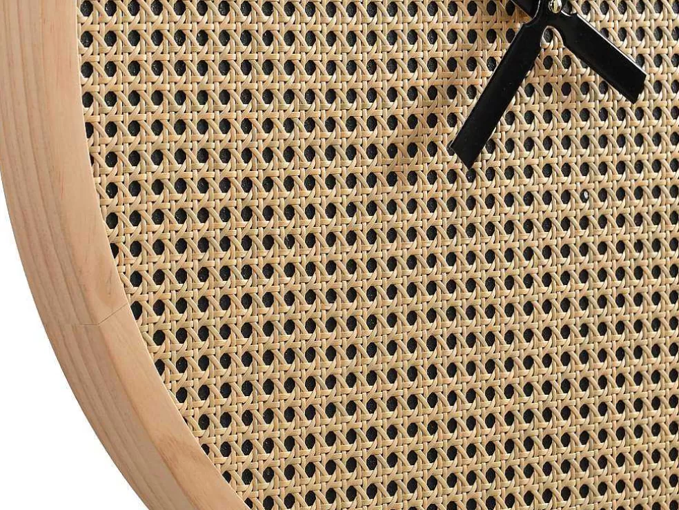OZAIA Relógio De Parede Em Palhinha D. 60 Cm Mdf E Madeira Natural - Fietra* Relógio De Parede