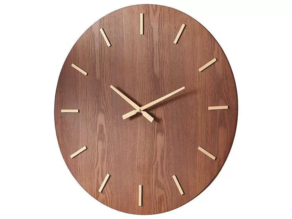 OZAIA Relógio De Parede Grande Folheado Em Madeira De Freixo Arturo - D. 70 Cm - Castanho* Relógio De Parede