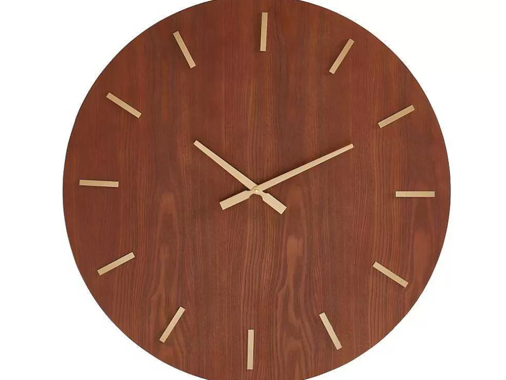 OZAIA Relógio De Parede Grande Folheado Em Madeira De Freixo Arturo - D. 70 Cm - Castanho* Relógio De Parede