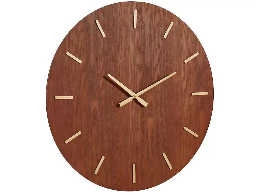 OZAIA Relógio De Parede Grande Folheado Em Madeira De Freixo Arturo - D. 70 Cm - Castanho* Relógio De Parede