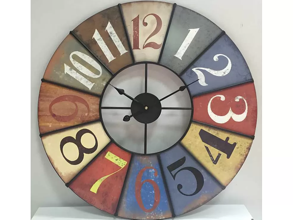 OZAIA Relógio De Parede Vintage Chronos Em Ferro E Mdf - D.60 Cm* Relógio De Parede