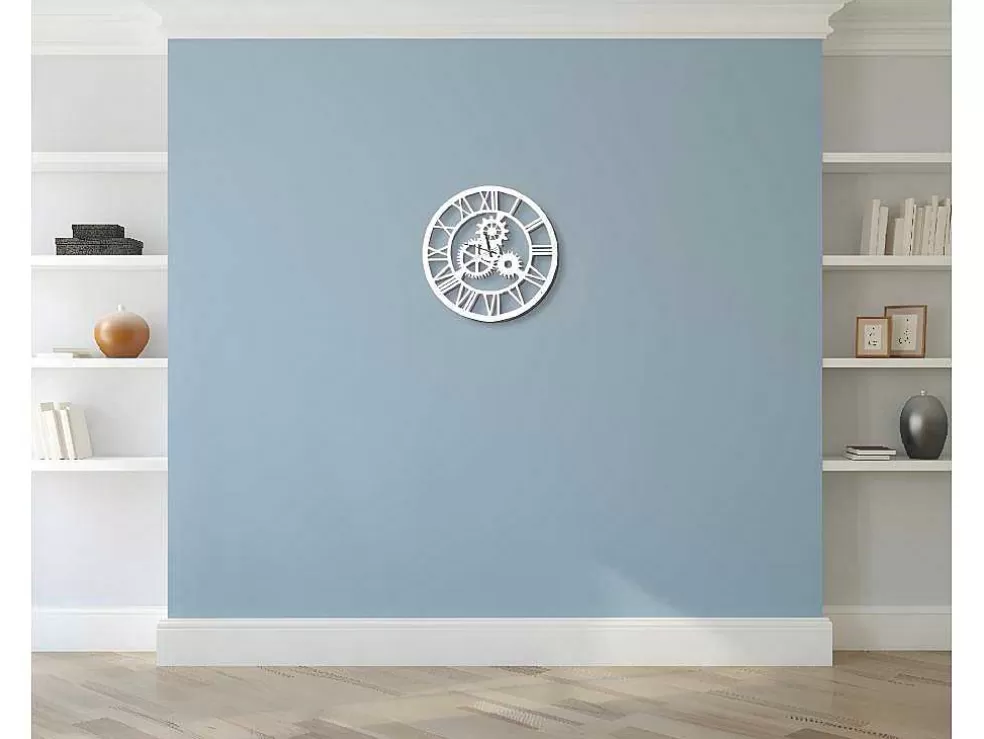 EPIKASA Relógio Vintage 4, Branco, Preto, 50X0,16X50 Cm, * Relógio De Parede