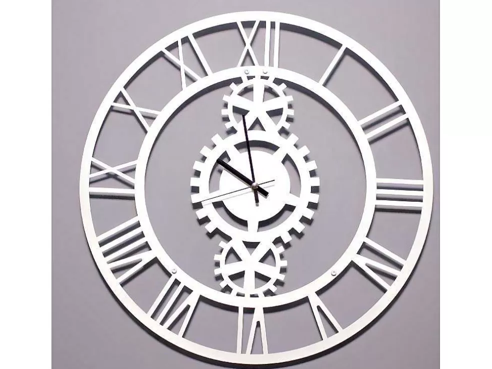 EPIKASA Relógio Vintage 6, Branco, Preto, 50X1,5X50 Cm, * Relógio De Parede