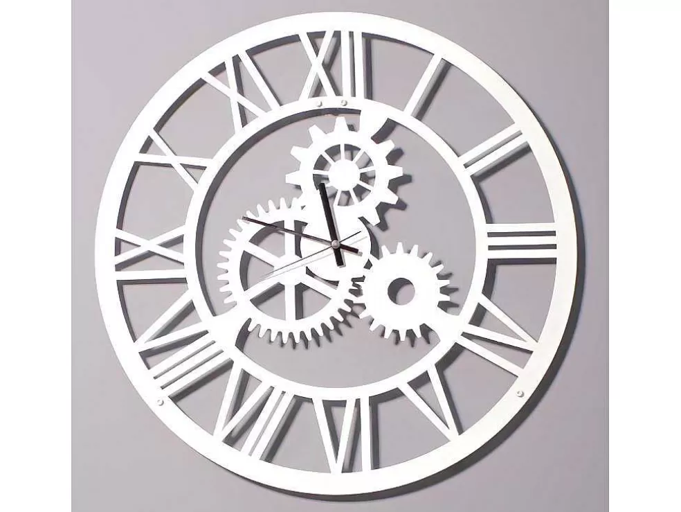 EPIKASA Relógio Vintage 4, Branco, Preto, 50X0,16X50 Cm, * Relógio De Parede