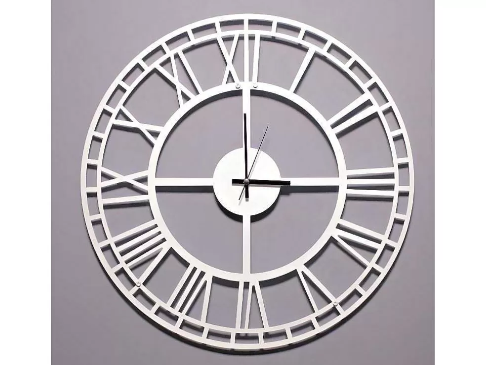 EPIKASA Relógio Vintage 7, Branco, Preto, 50X1,5X50 Cm, * Relógio De Parede