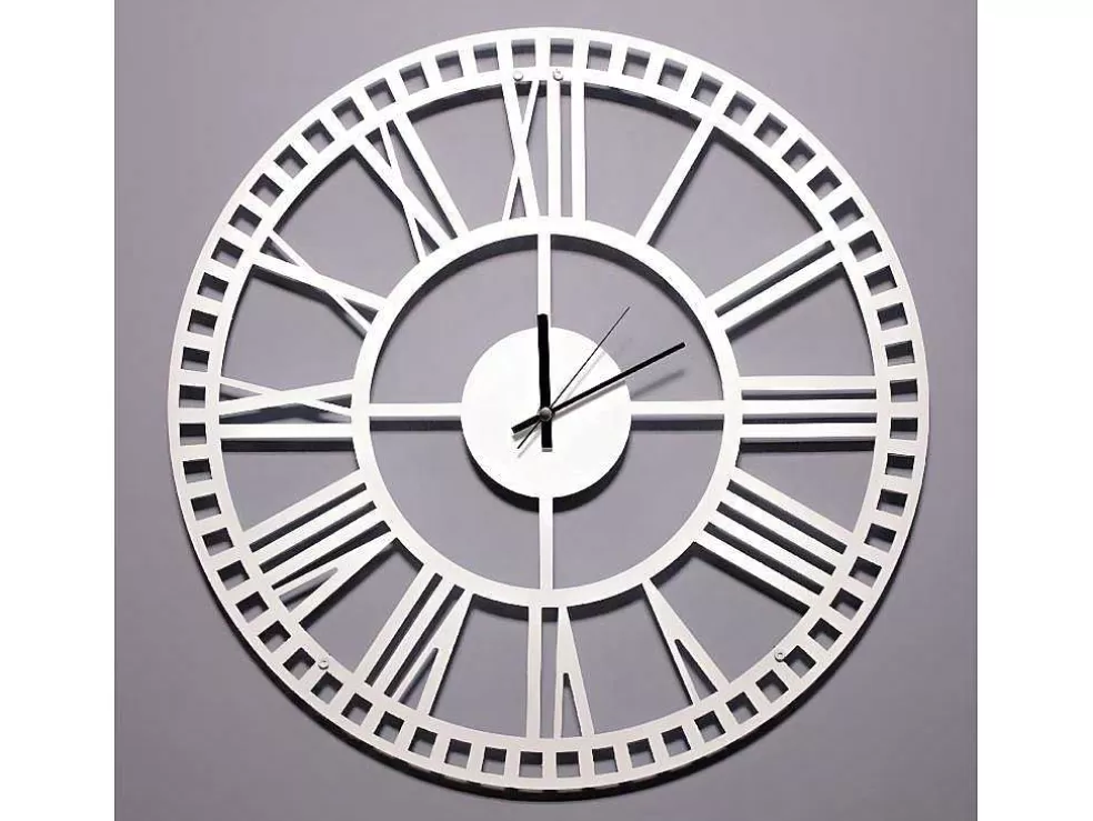 EPIKASA Relógio Vintage 5, Branco, Preto, 50X1,5X50 Cm, * Relógio De Parede