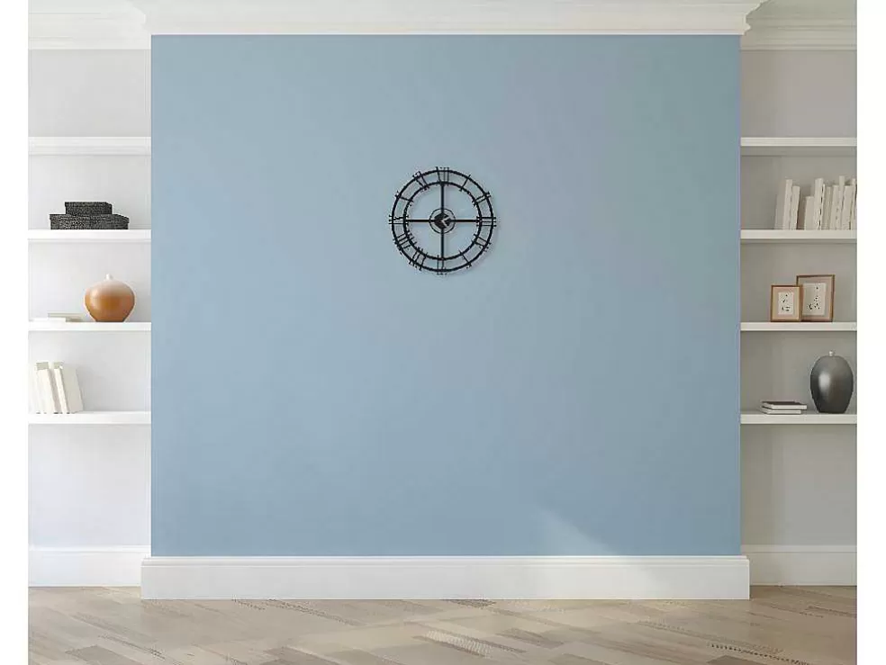 EPIKASA Relógio Vintage 1, Preto, Prata, 50X0,16X50 Cm, * Relógio De Parede