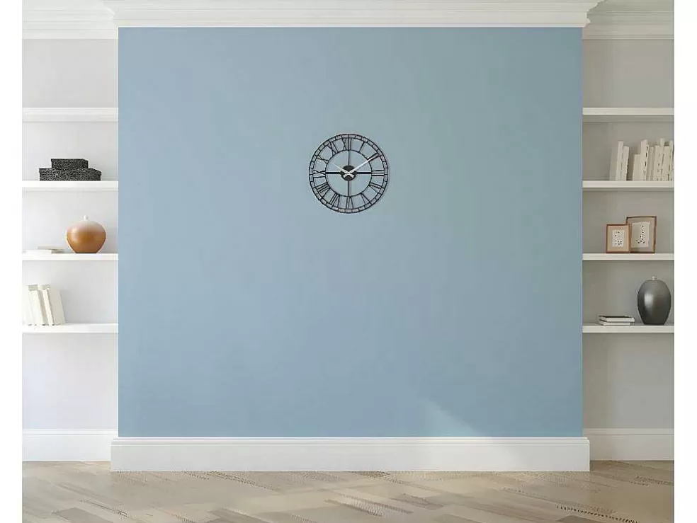 EPIKASA Relógio Vintage 9, Preto, Prata, 50X1,5X50 Cm, * Relógio De Parede