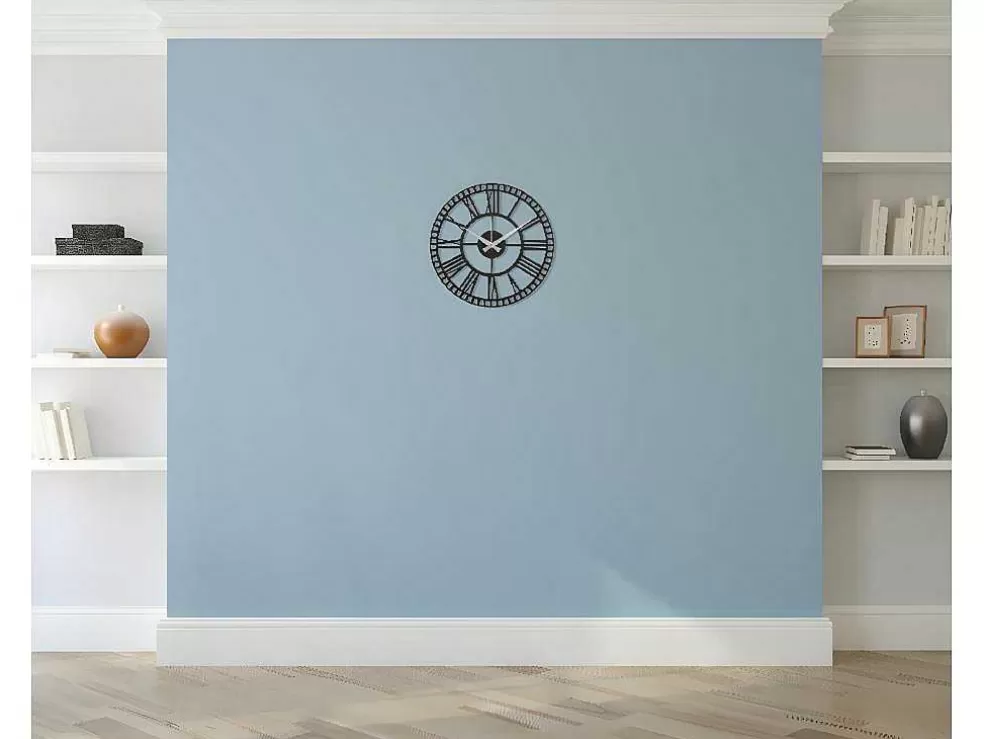 EPIKASA Relógio Vintage 11, Preto, Prata, 50X1,5X50 Cm, * Relógio De Parede