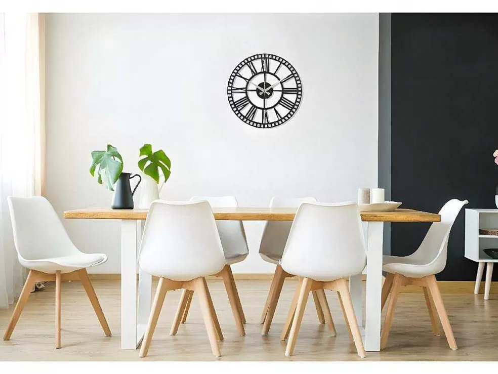 EPIKASA Relógio Vintage 11, Preto, Prata, 50X1,5X50 Cm, * Relógio De Parede