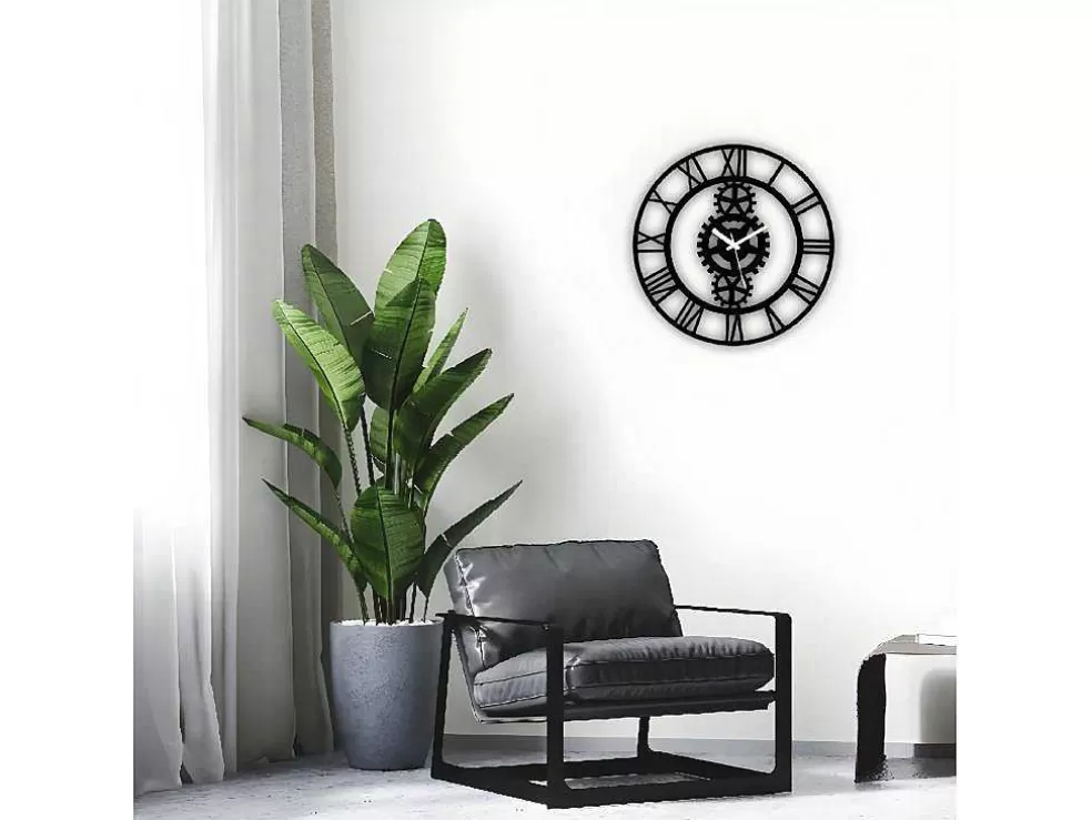 EPIKASA Relógio Vintage 8, Preto, 50X1,5X50 Cm, * Relógio De Parede