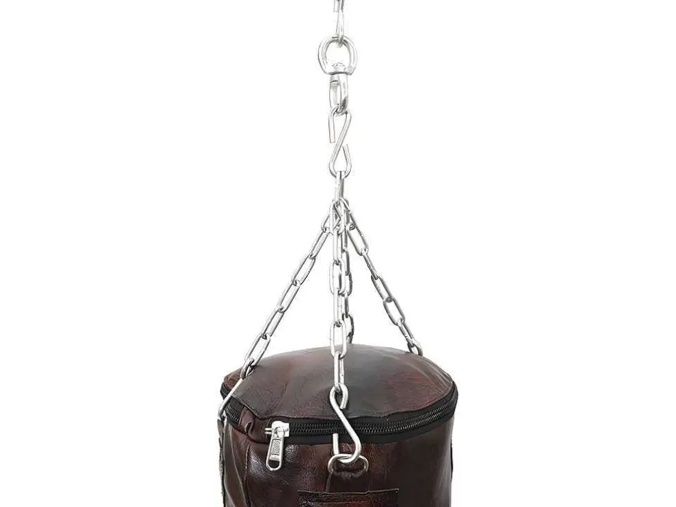 OZAIA Saco De Boxe Pequeno Vintage Em Pele Tyson - A. 76 Cm - Castanho* Estátua