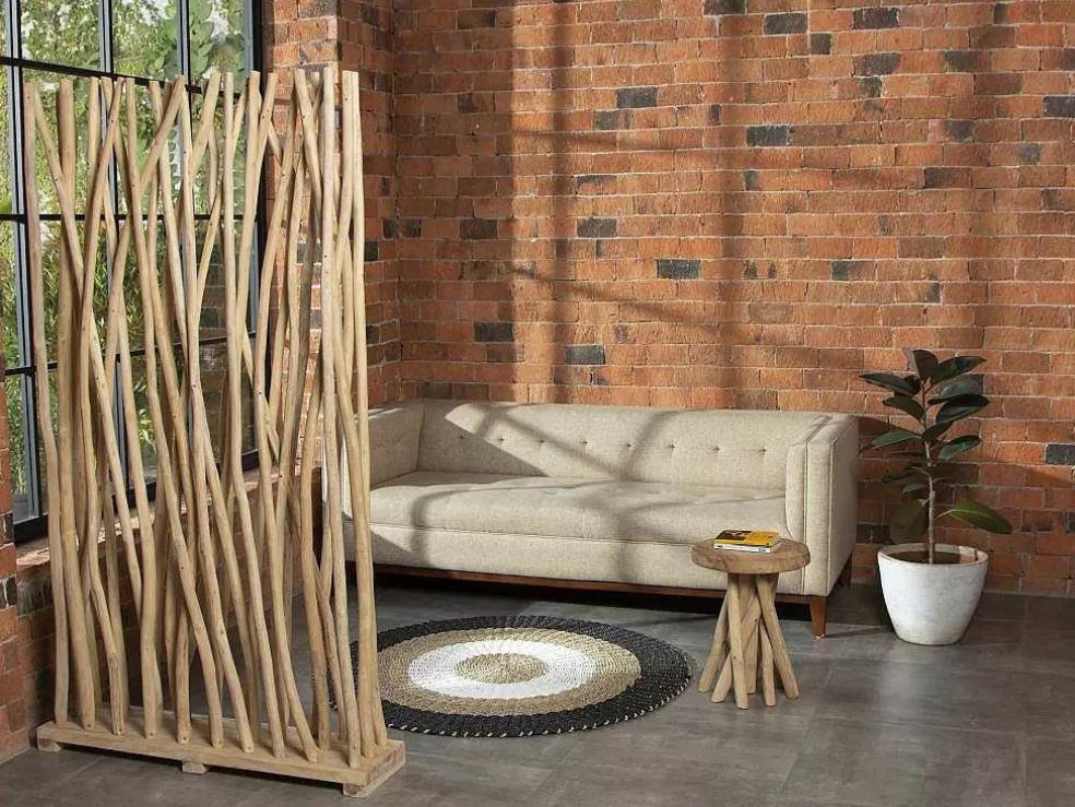 OZAIA Separador De Divisao Em Madeira De Teca De C. 100 X L. 25 X A. 180 Cm Cor Natural - Gayana* Biombo