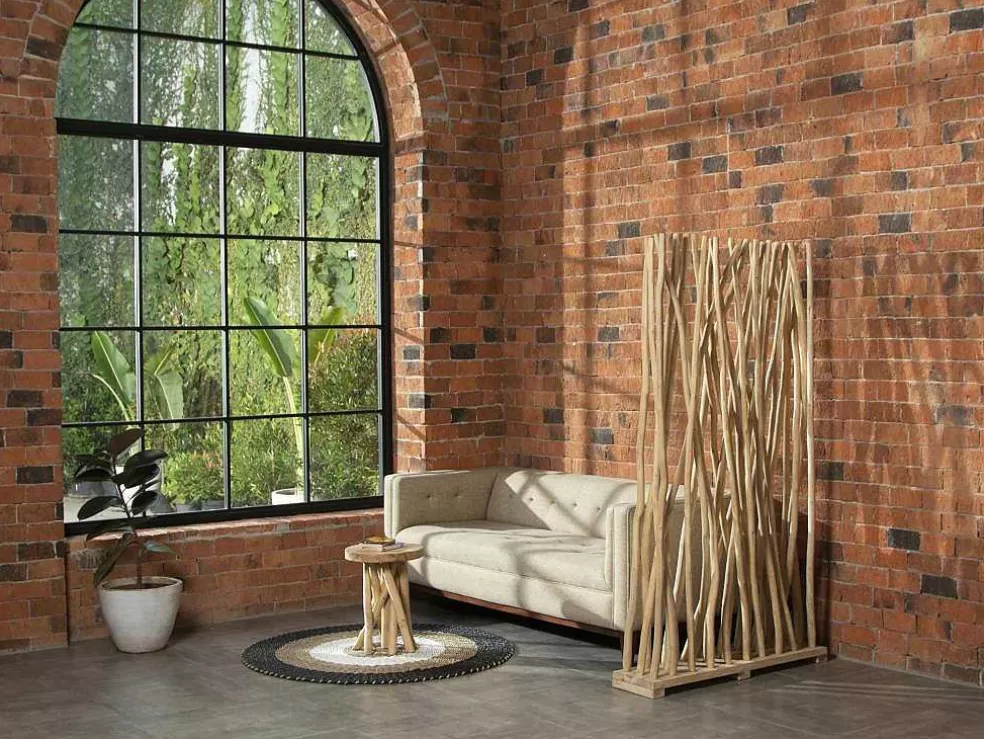 OZAIA Separador De Divisao Em Madeira De Teca De C. 100 X L. 25 X A. 180 Cm Cor Natural - Gayana* Biombo
