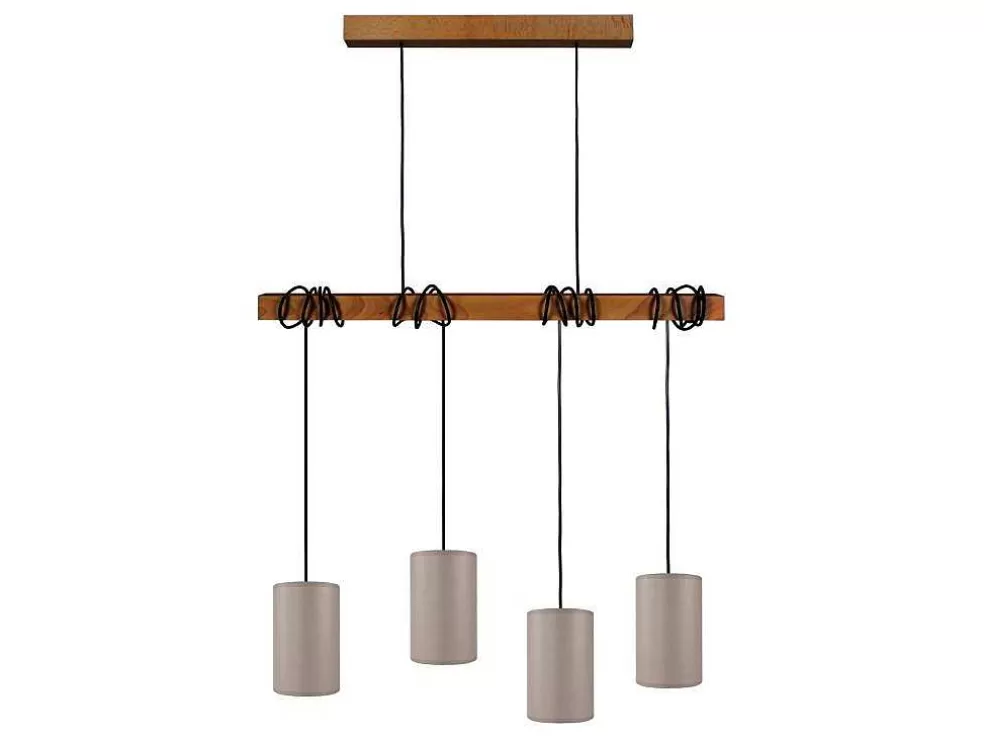 TOSEL Suspensao Harlem A Cordao De Algodao Conico Vermelho D60 X H90 Cm* Lustre