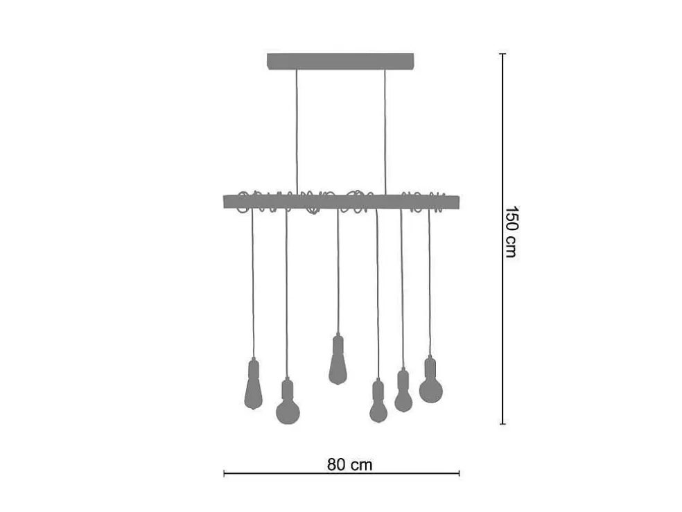 TOSEL Suspensao Harlem Tecido Bar Cru D80 X H180 Cm* Lustre