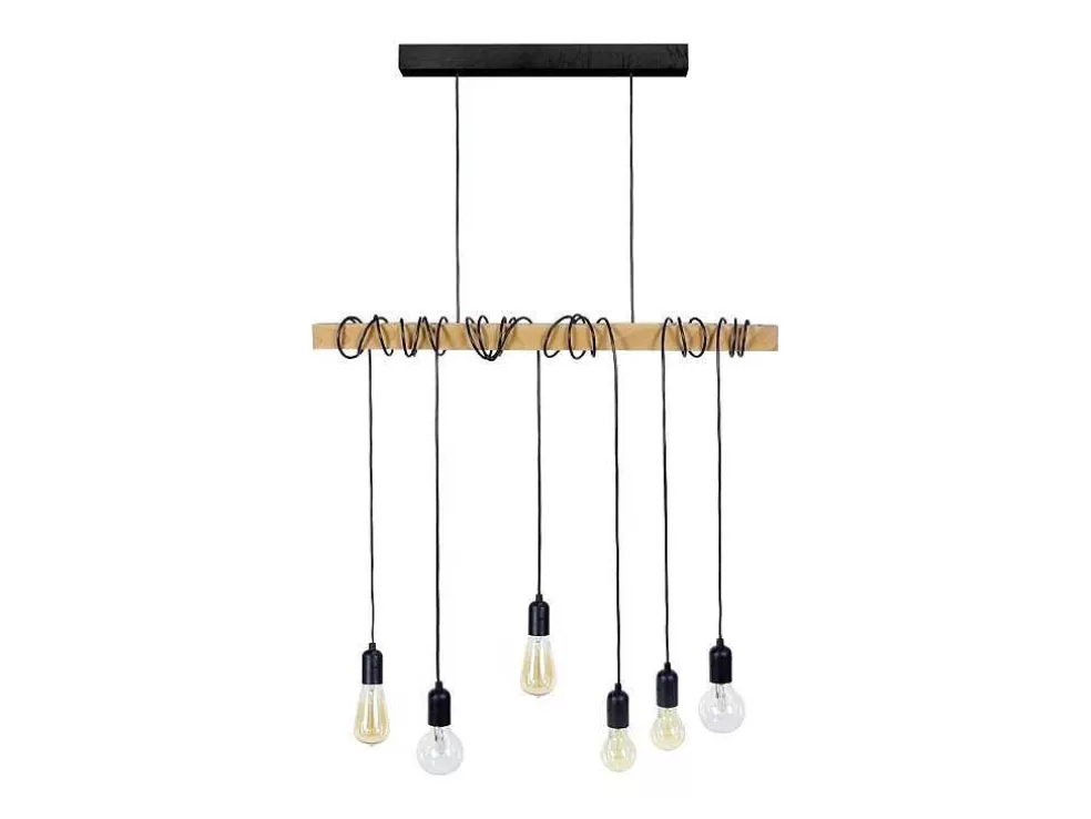 TOSEL Suspensao Harlem Tecido Bar Cru D80 X H180 Cm* Lustre